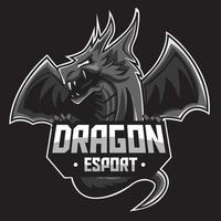 drachen esport logo maskottchen design vektor