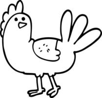 svart och vit tecknad serie kyckling vektor
