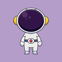 niedliches astronautenkarikaturmaskottchen gekritzelkunst hand gezeichnetes konzept vektor kawaii symbol illustration