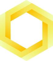 goldene sechseck-penrose-vektorillustration für logo, symbol, zeichen, symbol, abzeichen, artikel, etikett, emblem oder design vektor