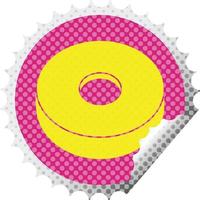 Donut-Grafik-Vektor kreisförmiger Peeling-Aufkleber vektor