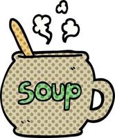 Cartoon-Tasse Suppe im Comic-Stil vektor