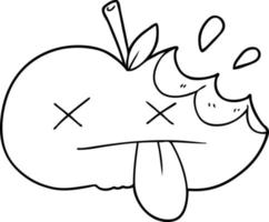 tecknad serie Bitten äpple vektor