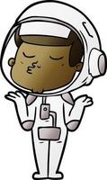 Cartoon selbstbewusster Astronaut vektor