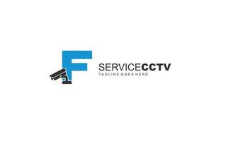 f logo cctv für identität. Sicherheitsvorlagen-Vektorillustration für Ihre Marke. vektor