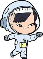 Cartoon-Astronautin vektor