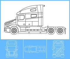 Auto Vorlage abholen. Transportumriss-Strichvorlage. blaues Drucklayout. geeignet für Warp-Aufkleber, Airbrush, Vinyls, Recolor-Projekt. Vektor eps 10.