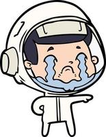 Cartoon weinender Astronaut vektor