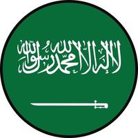 Runde Nationalflagge von Saudi-Arabien. Runde Flagge Saudi-Arabiens. Schaltfläche "Saudi-Arabien-Flagge". flacher Stil. vektor