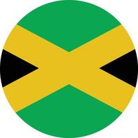 Jamaika-Symbolkreis auf weißem Hintergrund. Jamaika-Flag-Schaltfläche. flacher Stil. vektor