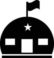 Militärkaserne-Stationssymbol auf weißem Hintergrund. Luftangriffe Architekturarmee. vektor