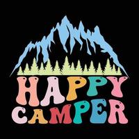 Happy Camper Retro-T-Shirt-Design vektor