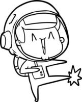 glücklicher Cartoon-Astronaut tanzt vektor