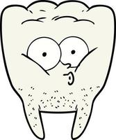 tecknad serie visslande tand vektor