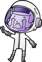 Cartoon weinender Astronaut vektor