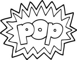 svart och vit tecknad serie pop- symbol vektor