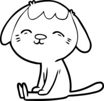 glücklicher Cartoon-Hundesitzen vektor