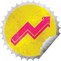 Performance-Pfeil-Grafik-Vektor kreisförmiger Peeling-Aufkleber vektor