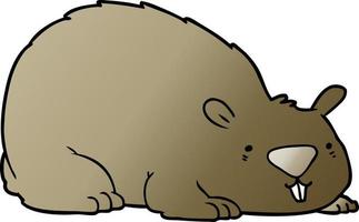 brauner wombat der karikatur vektor