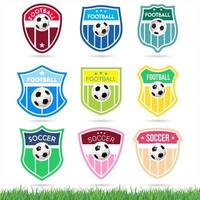 samling av fotboll logotyper och fotboll logotyp samling vektor