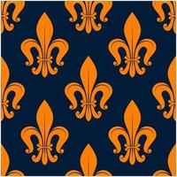 orange Fleur-de-lis floraler nahtloser Hintergrund vektor