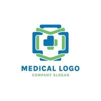 medizinisches Kreuzzeichen-Logo, Apotheken-Gesundheitssymbol-Symbol. flache Vektor-Logo-Design-Vorlagenelemente. gut für Logos für Krankenhäuser, Kliniken, Apotheken oder Gesundheitszentren. vektor