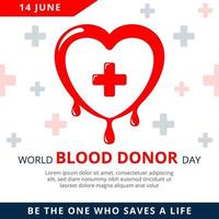 värld blod givare dag, 14:e juni illustration av blod donation begrepp design för baner och flygblad. vektor illustration