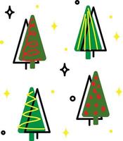 verschiedene Weihnachtsbaum-Set, Vektor-Illustration. kann für Grußkarten, Einladungen, Banner, Webdesign verwendet werden. vektor