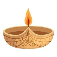 trä- diwali lampa vektor