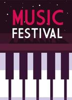 Plakatmusikfestival mit Klaviertastatur vektor