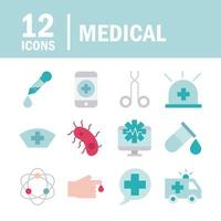 Symbolsammlung für Medizin und Gesundheitswesen vektor