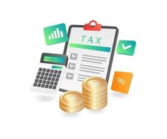 monatliche Steuer- und Finanzberichte vektor