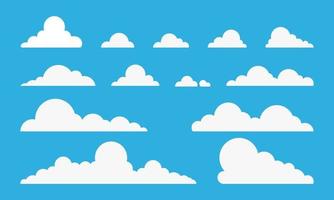 Sammlung von Wolken auf blauem Himmelshintergrund vektor