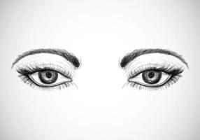 handgezeichnete weibliche Augen vektor