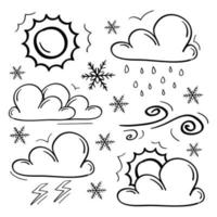 handgezeichnetes Wettersymbol im Doodle-Stil vektor