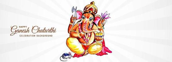 Lord Ganpati Banner für Ganesh Chaturthi Hintergrund vektor