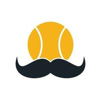 stark tennis vektor logotyp design. mustasch och tennis boll vektor ikon design.