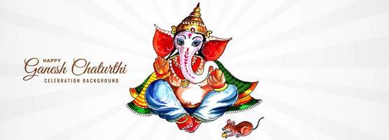 Gebet an Lord Ganesha für Ganesh Chaturthi Banner vektor