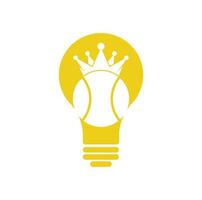 Tennis-König Birnenform Konzept Vektor-Logo-Design. Entwurfsvorlage für Tennisball- und Kronensymbole. vektor