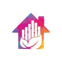 Logo-Vorlage für das Finanzblatt-Home-Shape-Konzept. Logo-Symbolvektor für Naturstatistiken. vektor