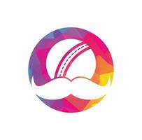 stark cricket vektor logotyp design. mustasch och cricket boll vektor ikon design.