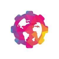 Getriebe globales Vektor-Logo-Design. Design-Element für das Logo des Zahnradplaneten-Symbols. vektor