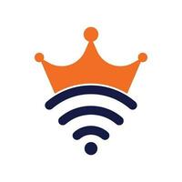 kung wiFi logotyp mall vektor. krona och wiFi vektor logotyp mall.