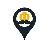 mustasch tennis boll gps form begrepp vektor ikon design. stark tennis vektor logotyp design.