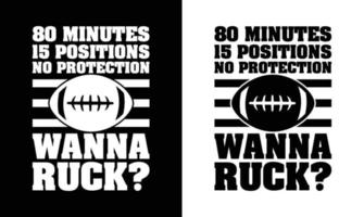 American-Football-T-Shirt-Design, Rugby-T-Shirt-Design vektor