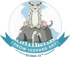 Banner-Design für den internationalen Tag des Schneeleoparden vektor