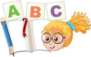 ABC-Alphabet mit süßem Mädchen vektor