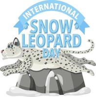 internationell snö leopard logotyp begrepp vektor