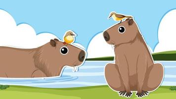 Thumbnail-Design mit Capybara vektor