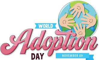 värld adoption dag affisch design vektor